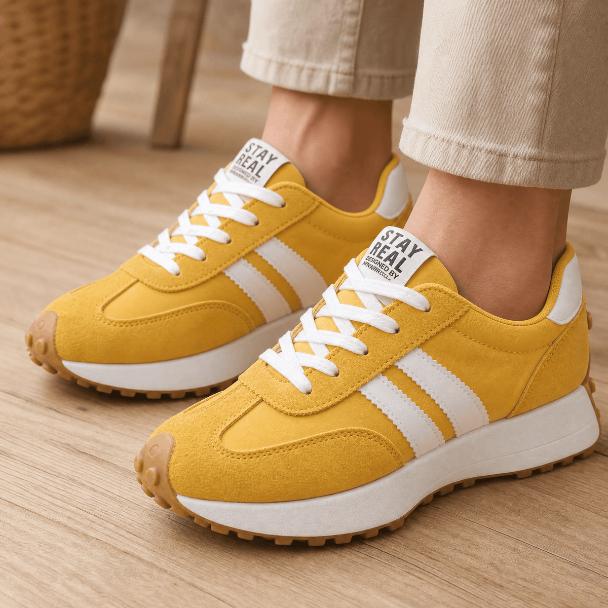 Velora Retro Suede Colorblock Cushioned Platform Sneakers for Women