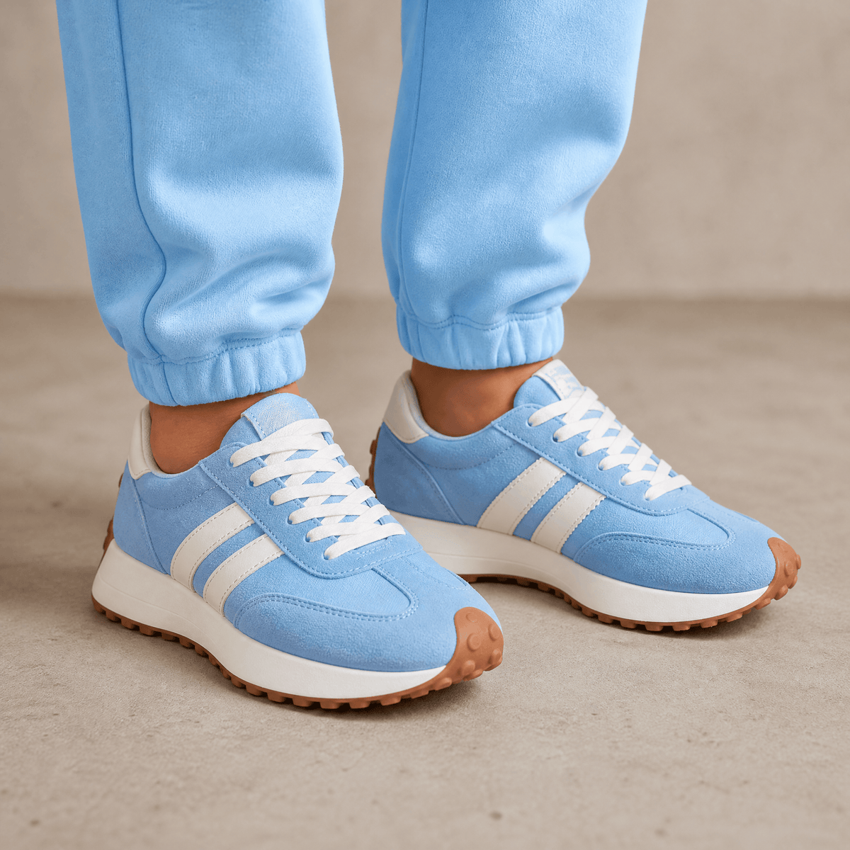 Velora Retro Suede Colorblock Cushioned Platform Sneakers for Women