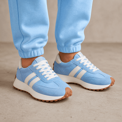 Velora Retro Suede Colorblock Cushioned Platform Sneakers for Women