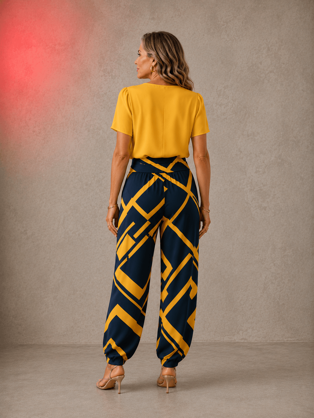 Daphne V-Neck Blouse and Tapered Pants Two-Piece Co-Ord Set for Women