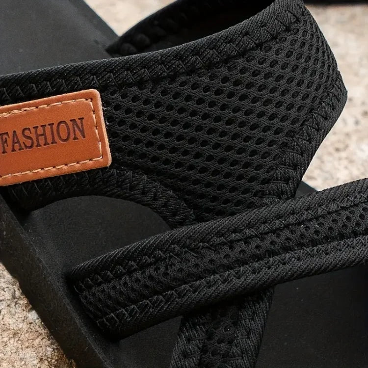 Women's Mesh Toe-Post Cushioned Sandals with Textile Trim
