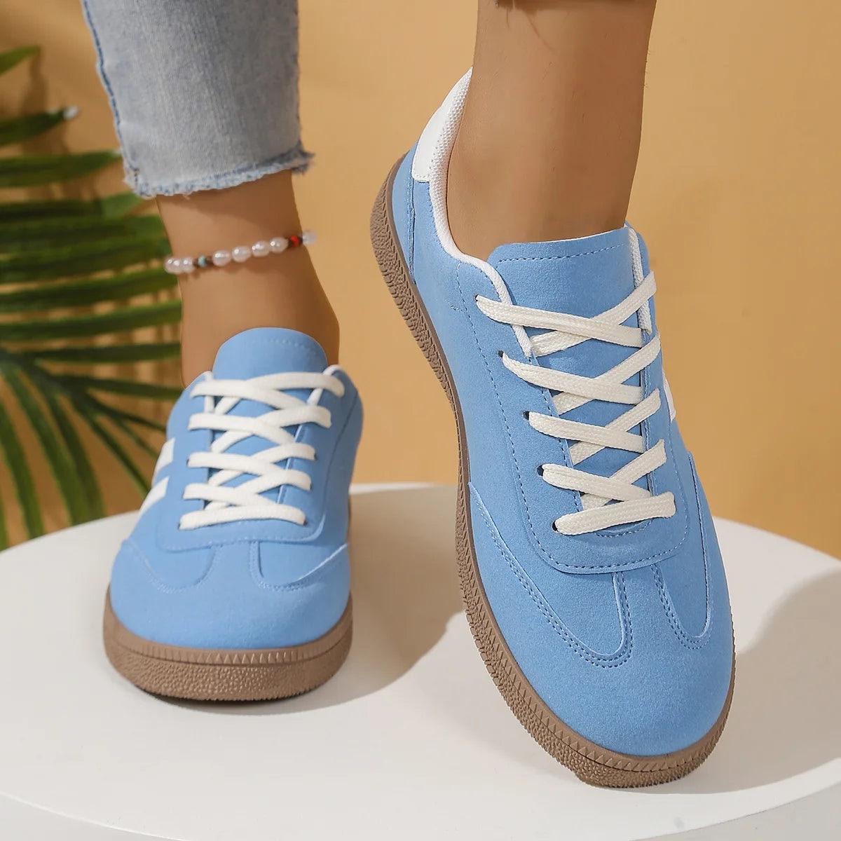 Pamela Panelled Lace-Up Women's Cushioned Sneakers with Arch Support