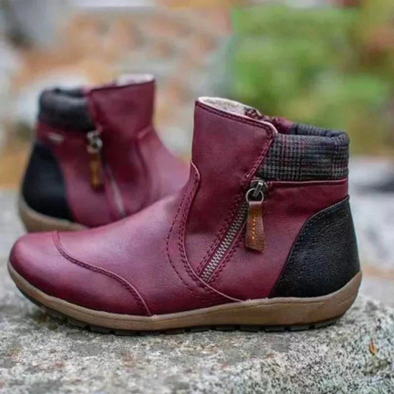 Comfort Ankle Boots with Arch Support Zip Closure
