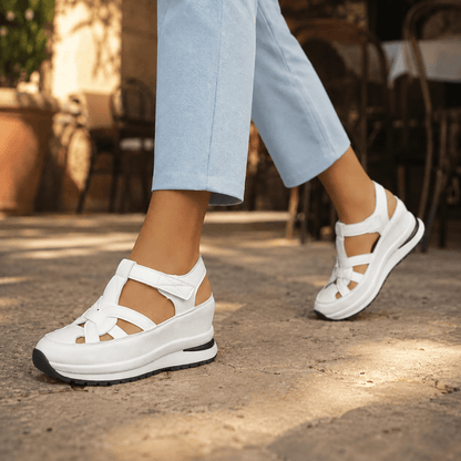 Women's Cushioned Platform Sandals with Adjustable Cage Strap