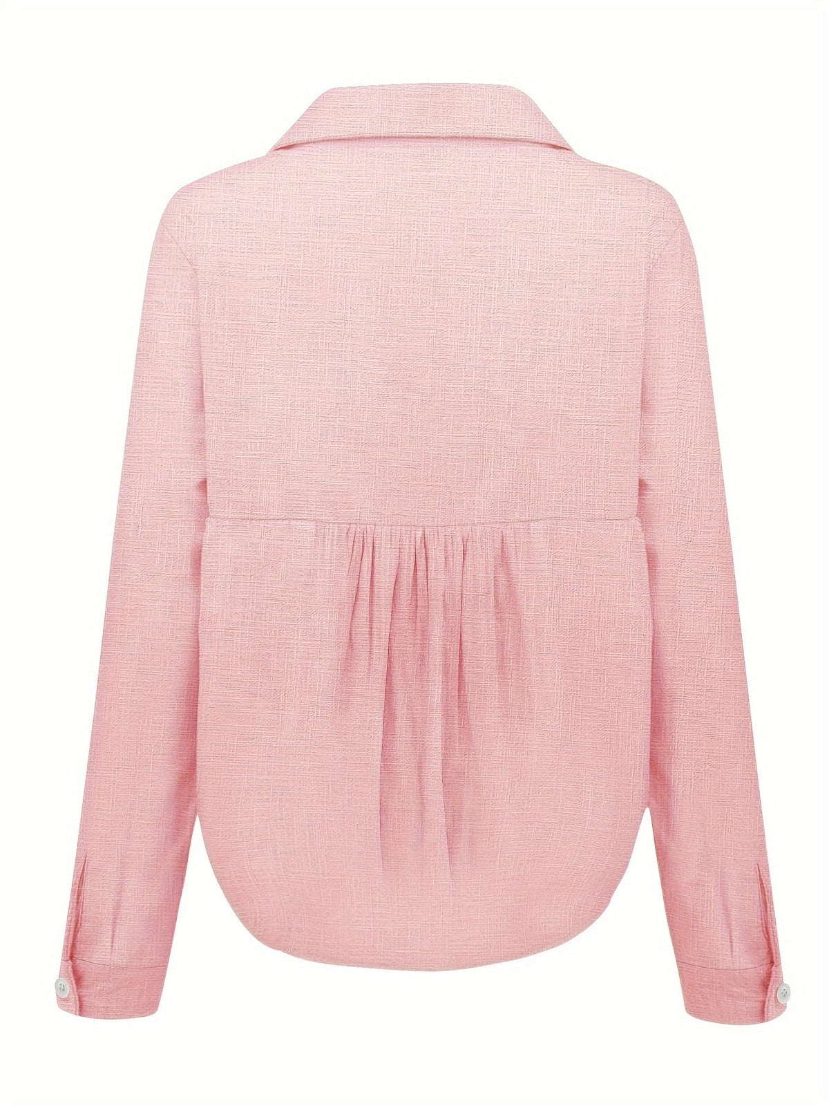 Evie Long-Sleeve Linen Button-Down Blouse for Women with Classic Collar