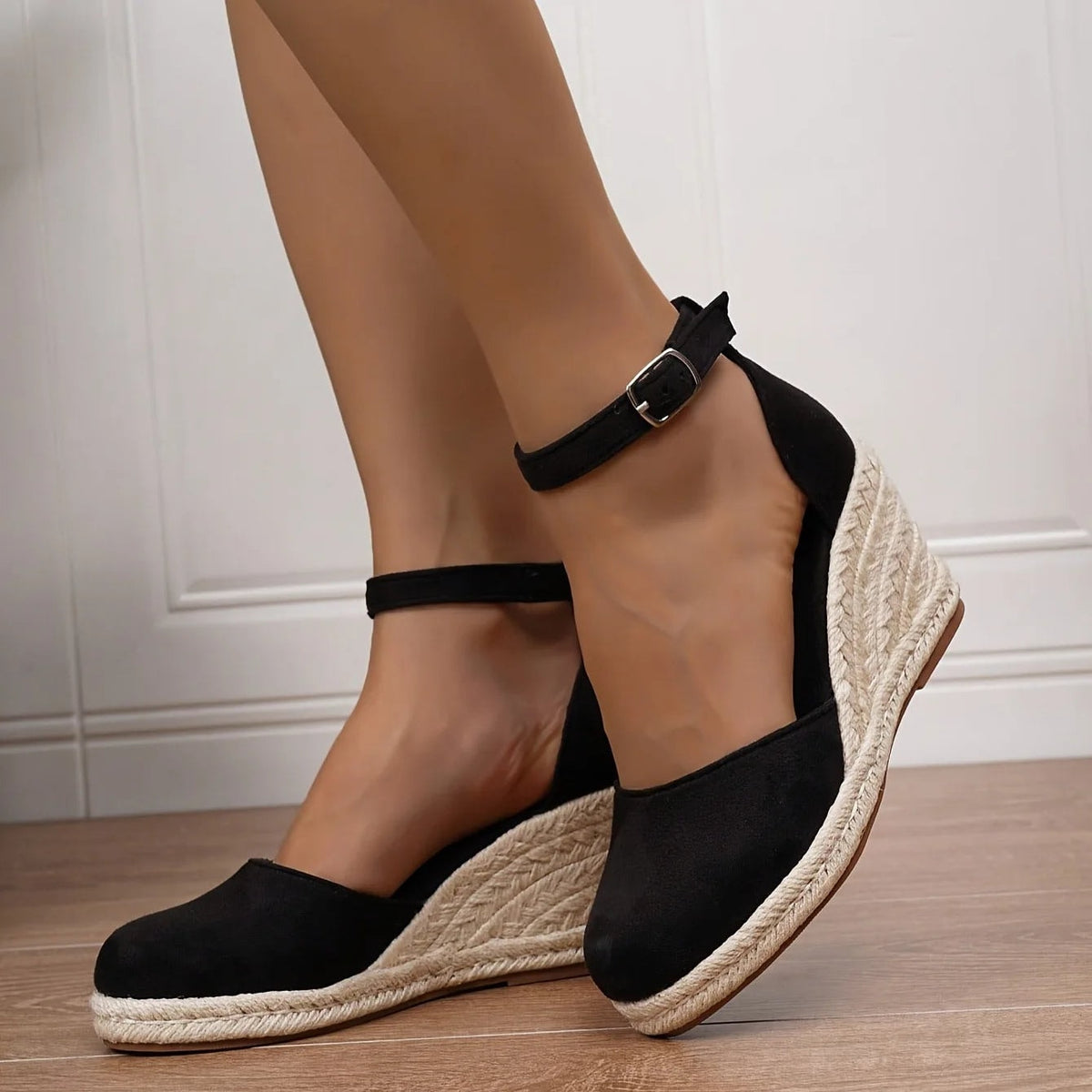 Women's Espadrille Wedge Sandals with Ankle Strap for Comfort