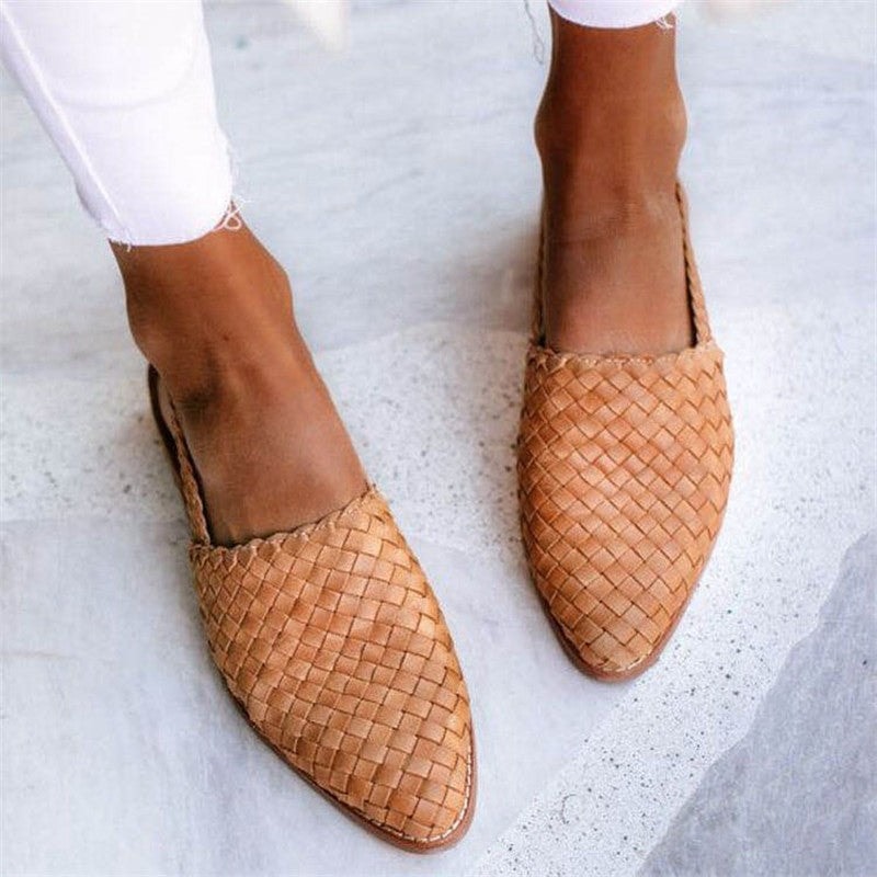 Lucy Woven Leather Running Sandals with Slingback Strap