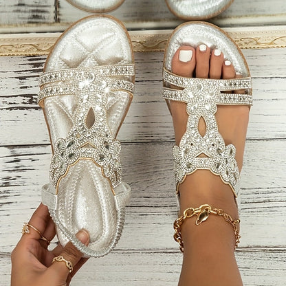 Women's Embellished Cushioned Sandals with Adjustable Straps