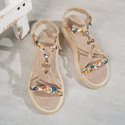 Aisling Delaney Braided Boho Cushioned Sandals