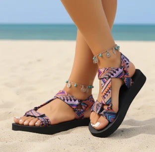 Women's Platform Ankle-Strap Cushioned Sandals