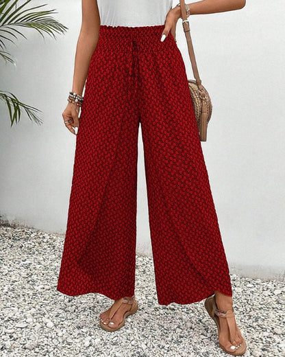 Vera Elastic-Waist Wide-Leg Linen Pants for Women