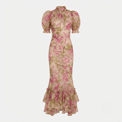 Charlotte Reynolds Floral Mermaid Maxi Christmas Dress for Women