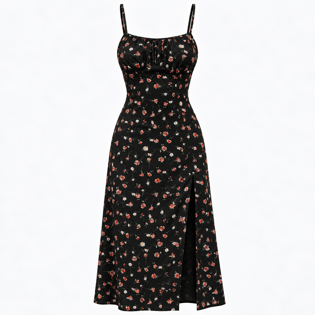 Sienna Callahan Floral Side-Split Women's Midi Dress for Summer