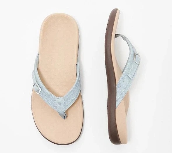 Daryl Orthopedic Thong Sandals with Contoured Arch Support and Buckle Strap