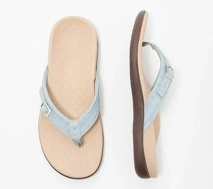 Daryl Orthopedic Thong Sandals with Contoured Arch Support and Buckle Strap