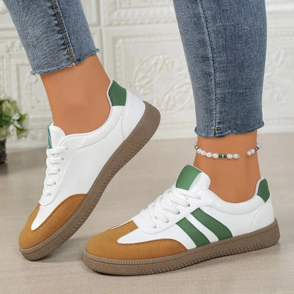 Pamela Panelled Lace-Up Women's Cushioned Sneakers with Arch Support