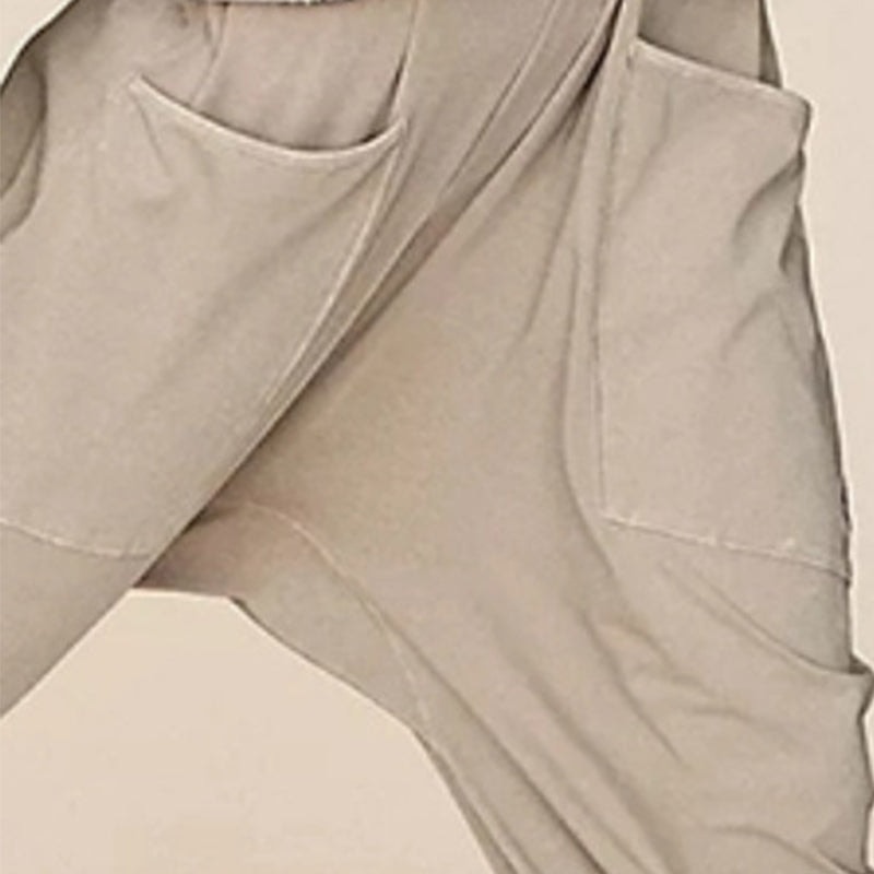 Sarah Slouchy V-Neck Sleeveless Jumpsuit with Oversized Patch Pockets