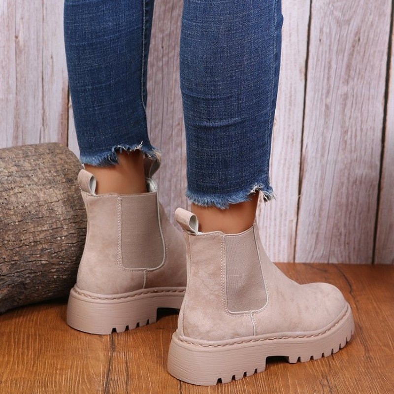 Valeria Moretti | Platform Chelsea Ankle Boots with Grip Sole