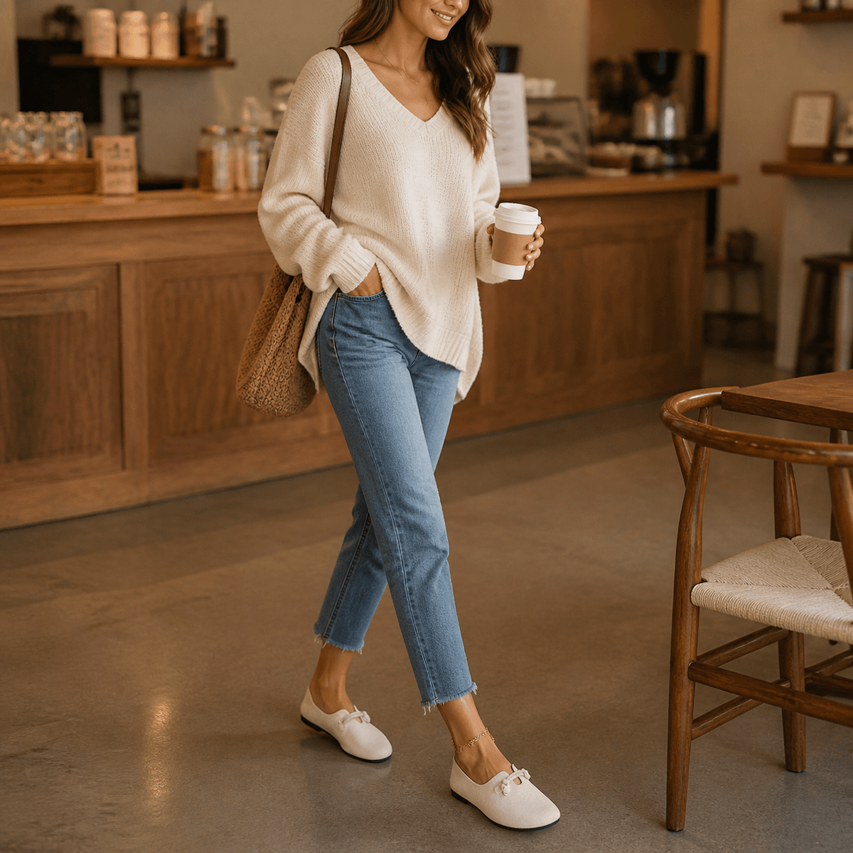 Sollea Suede Slip-On Flats with Cushioned Sole and Rope Bow