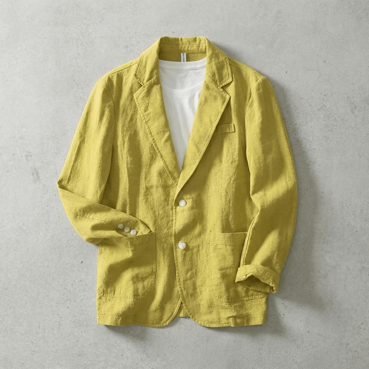 Men's Linen Blend Tailored Blazer Jacket