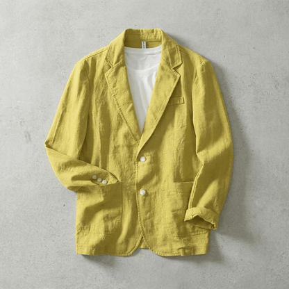Men's Linen Blend Tailored Blazer Jacket