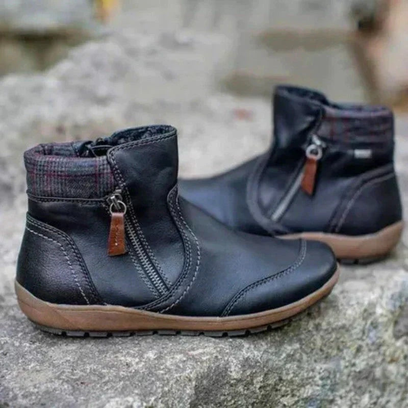 Comfort Ankle Boots with Arch Support Zip Closure