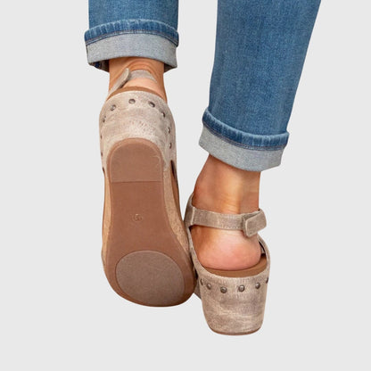 Adela Women's Cushioned Wedge Sandals with Buckle Closure