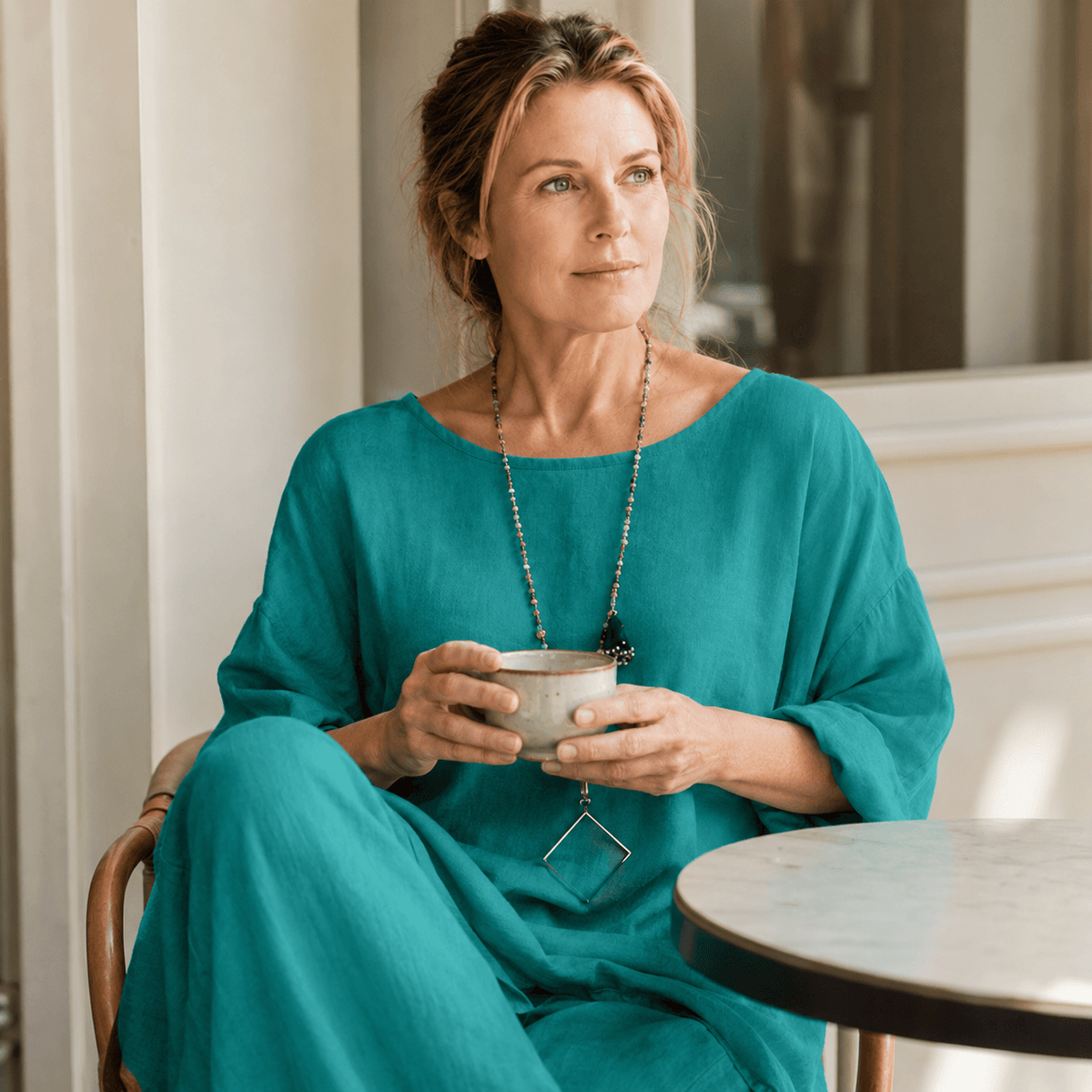 Lunavia Oversized Cotton-Linen Co-Ord Set with Wide-Leg Pants
