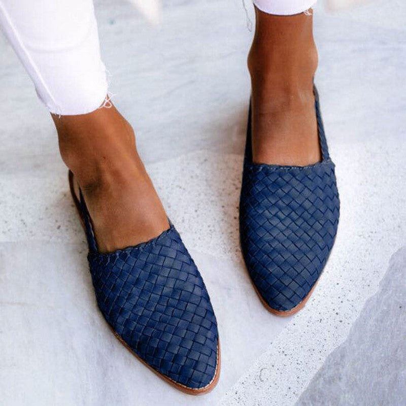 Lucy Woven Leather Running Sandals with Slingback Strap