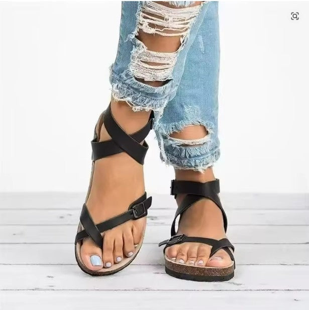 Women's Cushioned Sandals with Adjustable Buckle Strap