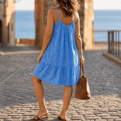 Floral Swing Mini Summer Dress with Spaghetti Straps for Women