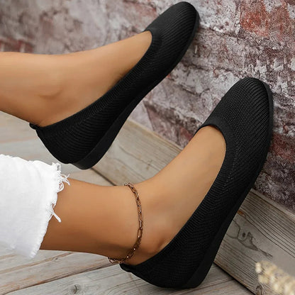 Women's Breathable Knit Comfort Shoes with Non-Slip Sole
