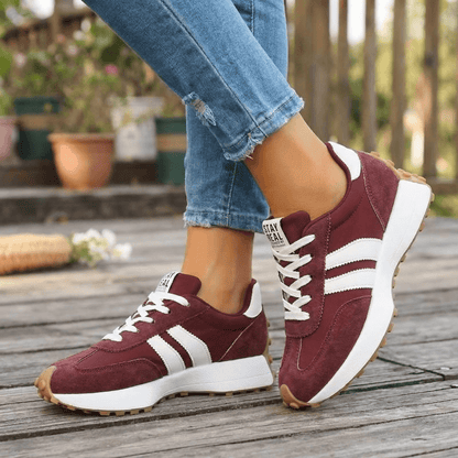 Velora Retro Suede Colorblock Cushioned Platform Sneakers for Women