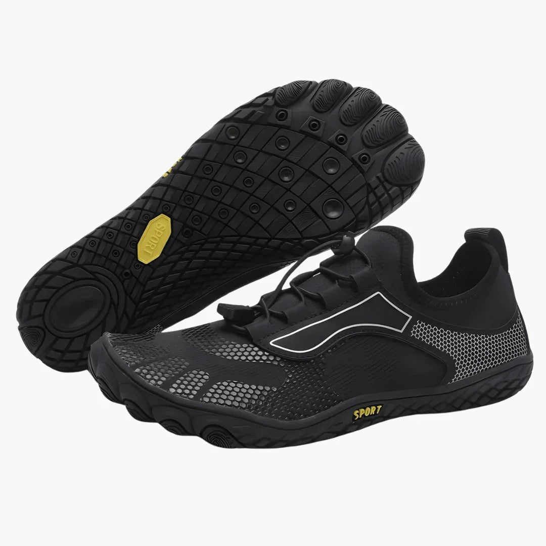 Lightweight Barefoot Sneakers with Breathable Mesh Upper and Toggle Lace Closure