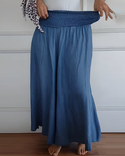 Lorraine Elastic-Waist Wide-Leg Linen Pants for Women