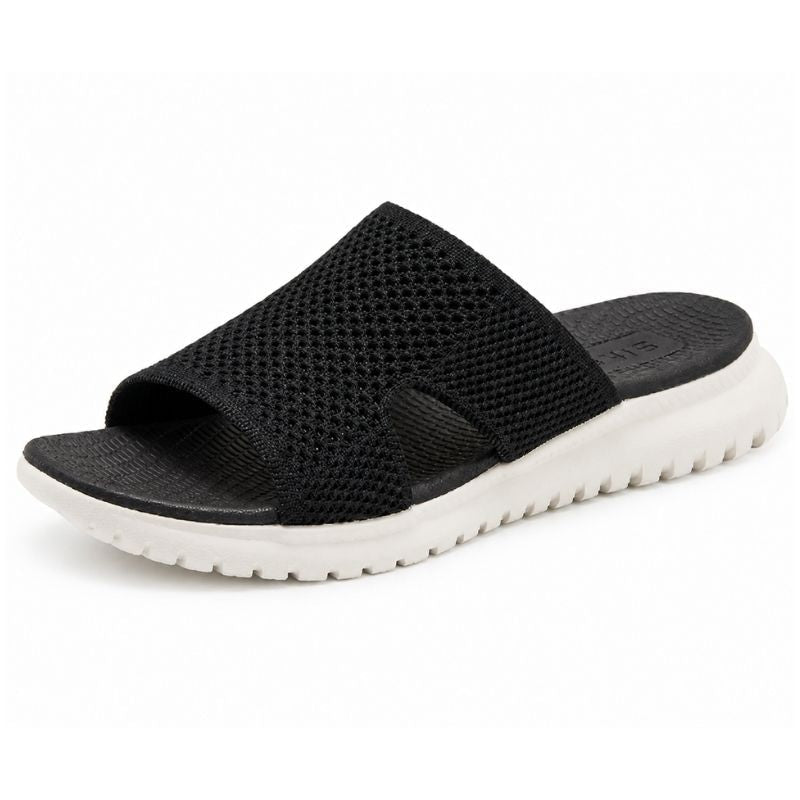 Comfortable Breathable Perforated Slide Sandals with Chunky Sole for Summer