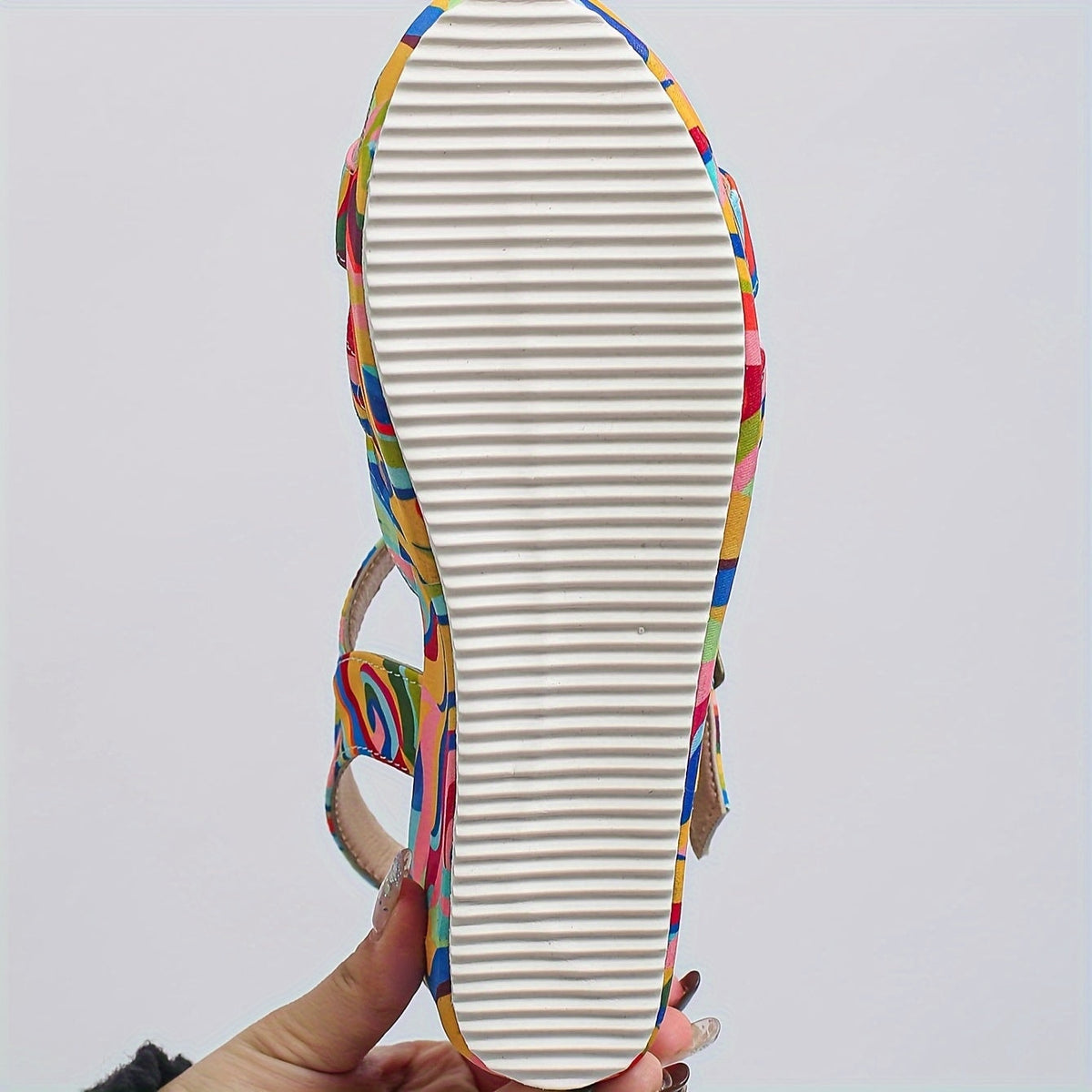 Piper Ashworth Multicolour Wedge Platform Sandals with Ankle Strap