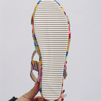 Piper Ashworth Multicolour Wedge Platform Sandals with Ankle Strap