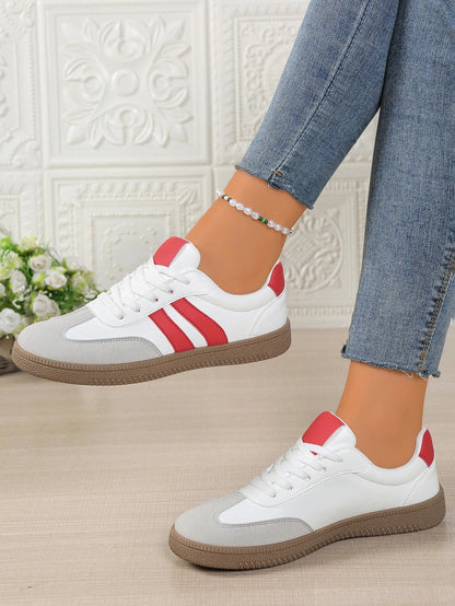 Pamela Panelled Lace-Up Women's Cushioned Sneakers with Arch Support