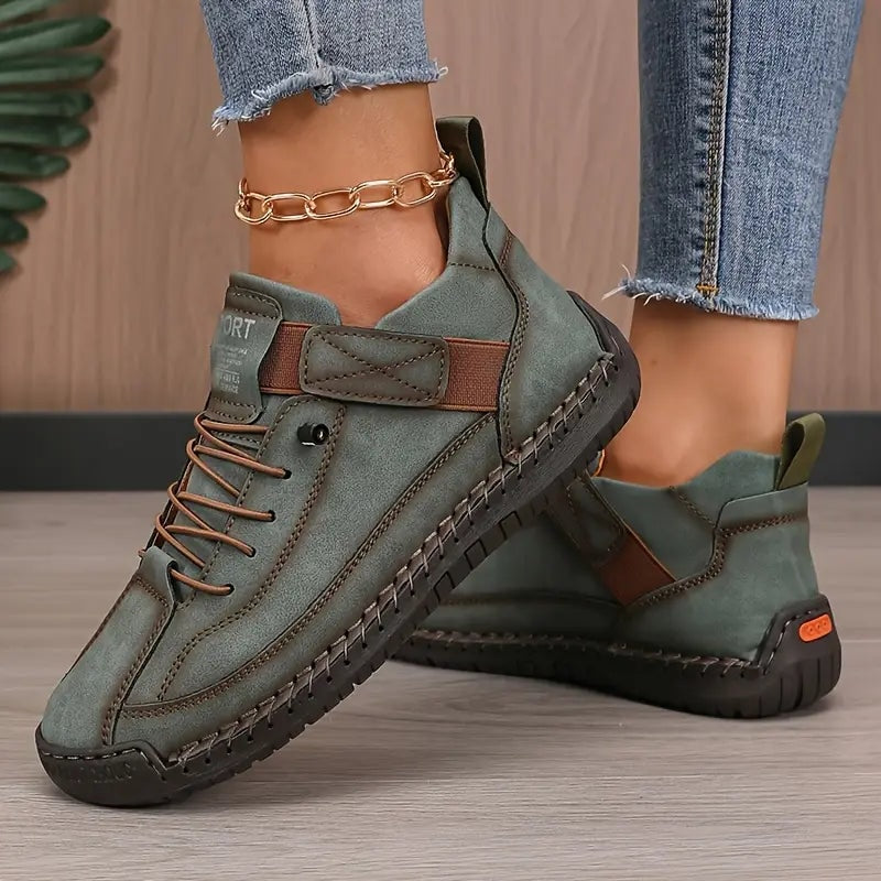 Women's Suede Comfort Sneakers with Orthopedic Cushioned Insole