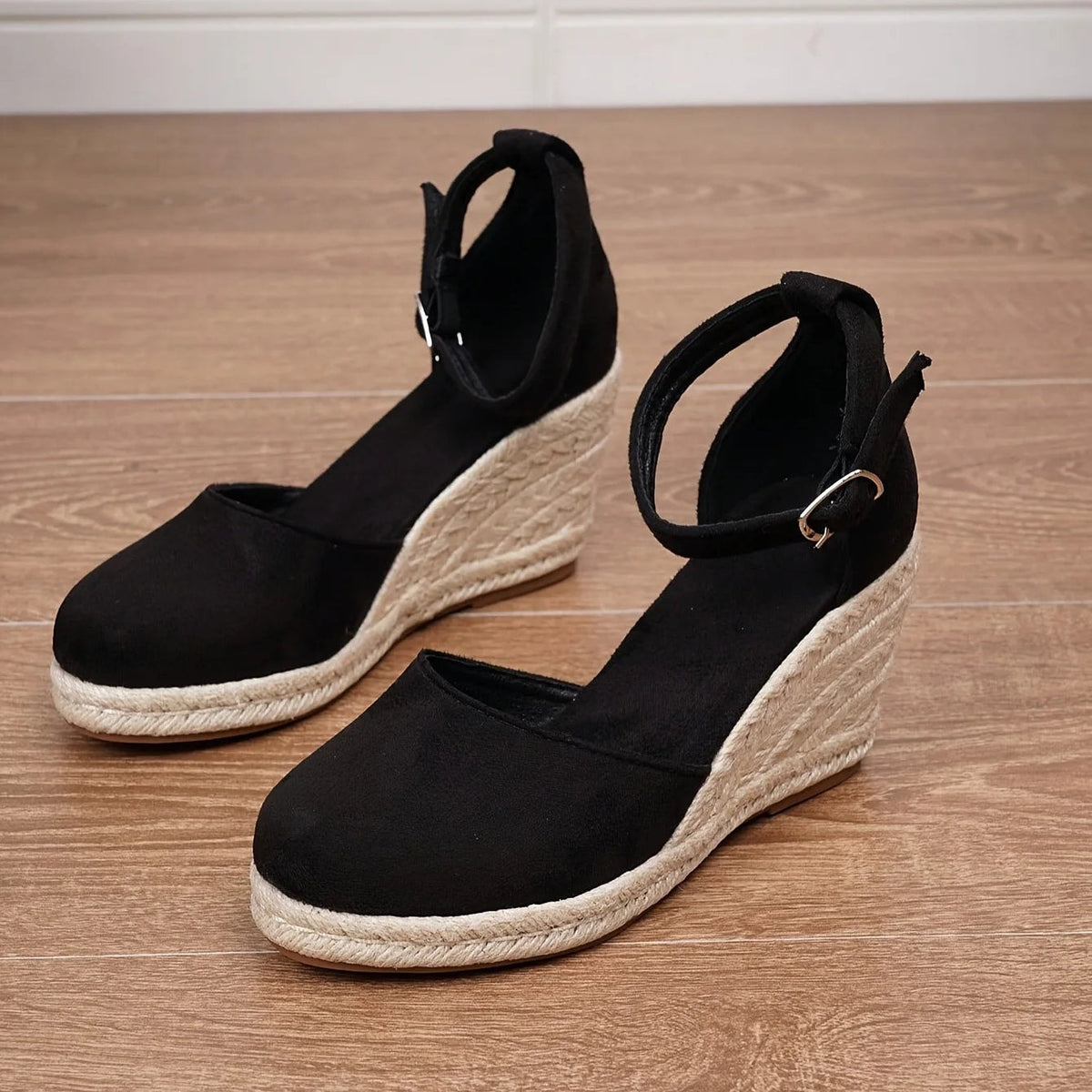 Women's Espadrille Wedge Sandals with Ankle Strap for Comfort