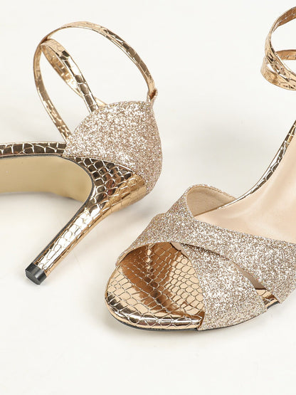 Aurevielle Shine Crystal Strap Stiletto Sandals for Women