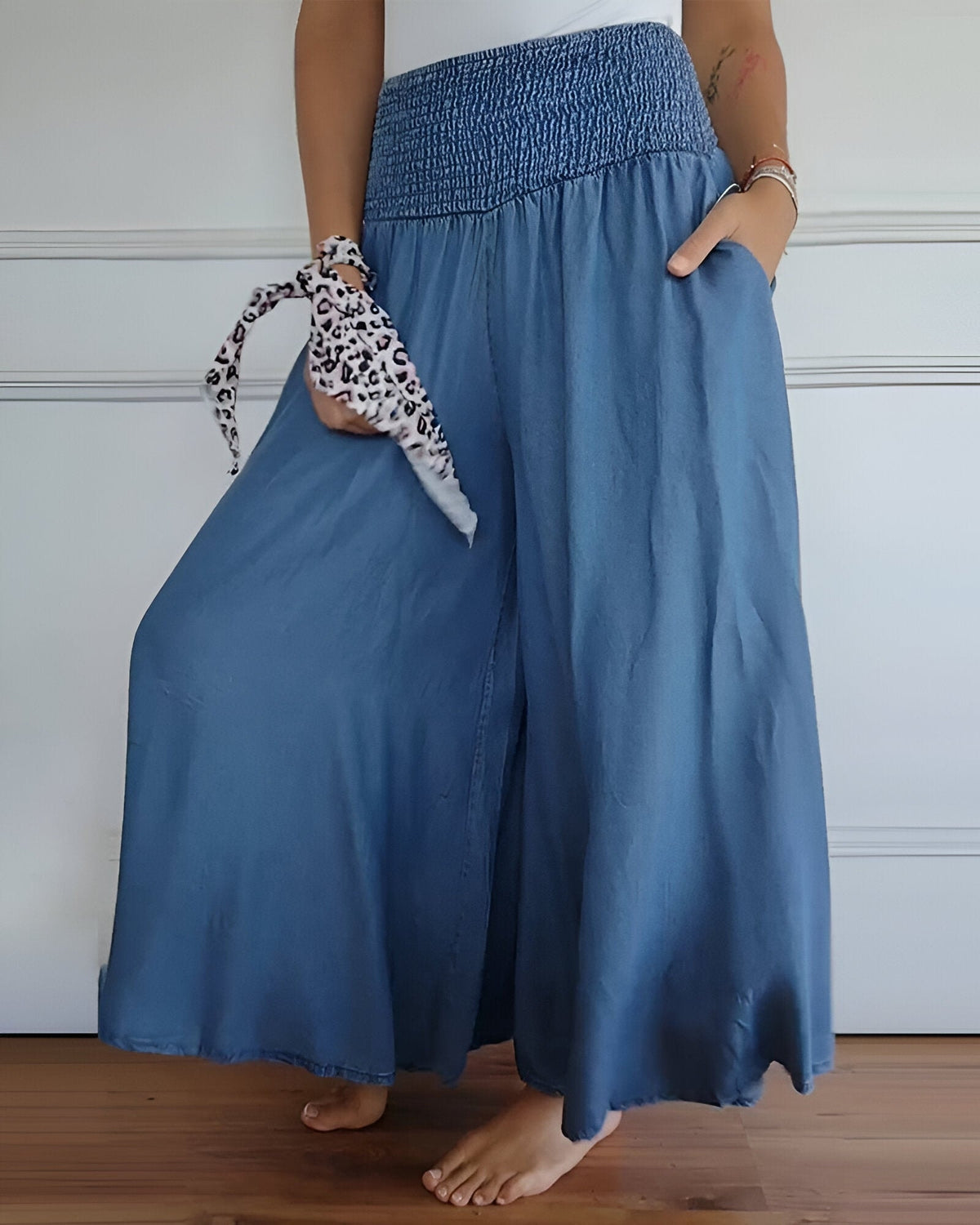 Lorraine Elastic-Waist Wide-Leg Linen Pants for Women