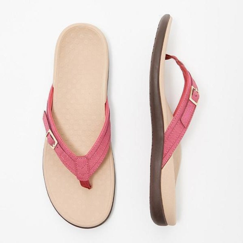 Daryl Orthopedic Thong Sandals with Contoured Arch Support and Buckle Strap