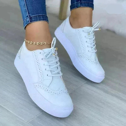 Women's Cushioned Perforated Faux Suede Platform Sneakers with Arch Support