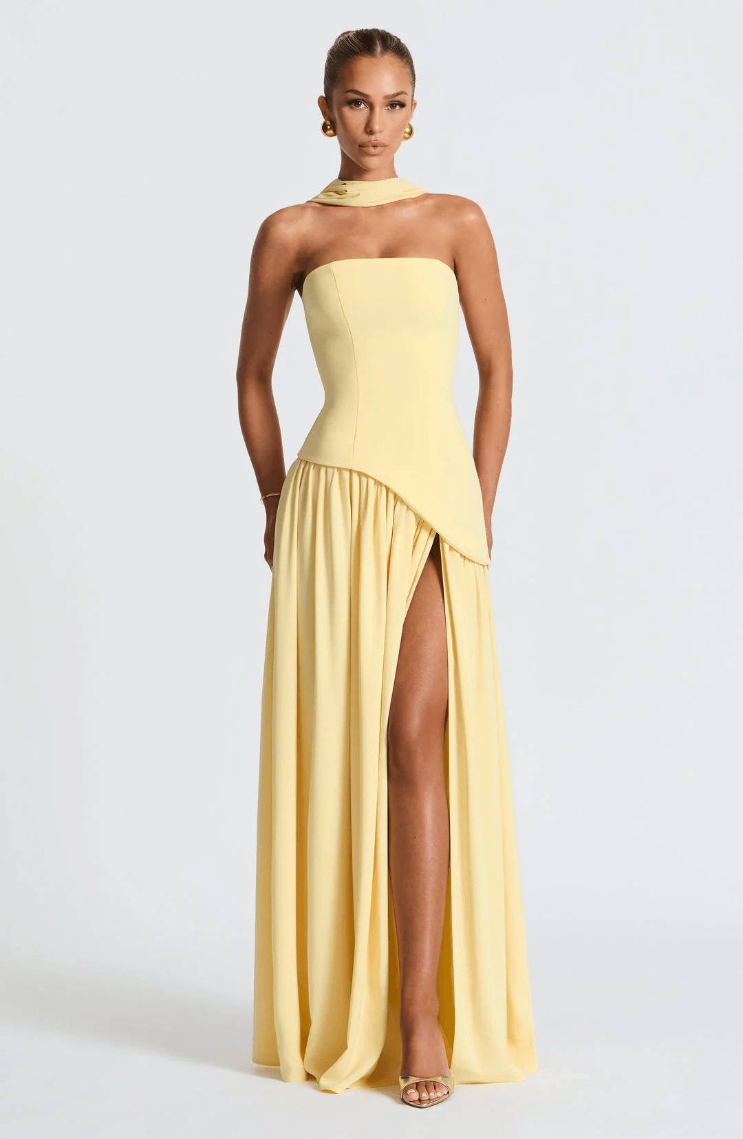 Strapless Split Formal Christmas Dress for Cocktail Evening Maxi Occasions