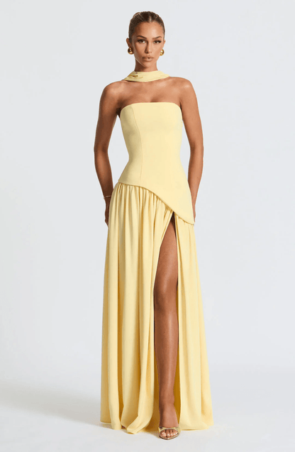 Strapless Split Formal Christmas Dress for Cocktail Evening Maxi Occasions