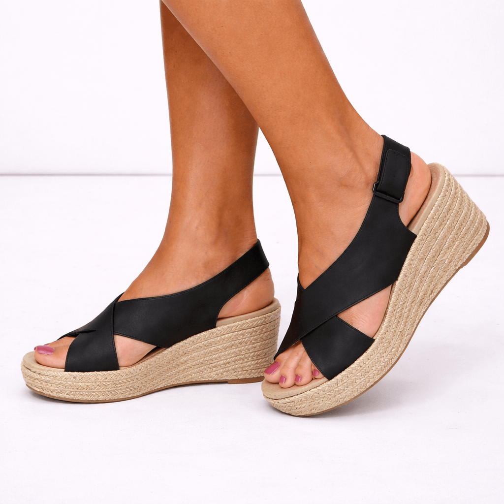 Women's Orthopedic Espadrille Wedge Sandals with Cushioned Footbed