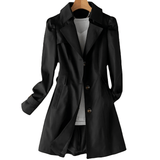 Long Belted Duffle Coat with Fold-Over Collar for Women
