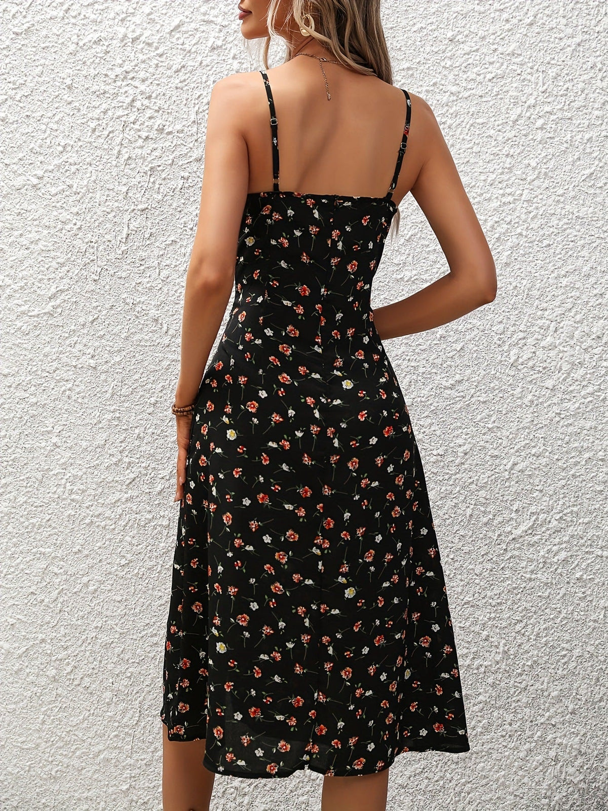 Sienna Callahan Floral Side-Split Women's Midi Dress for Summer